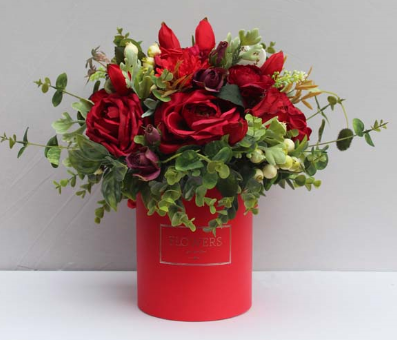 box Prezent od Serca, kompozycja kwiatowa, wys.36cm