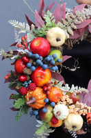 Augustino Garden, barwny jesienny wianek z owocami, śr.34cm 