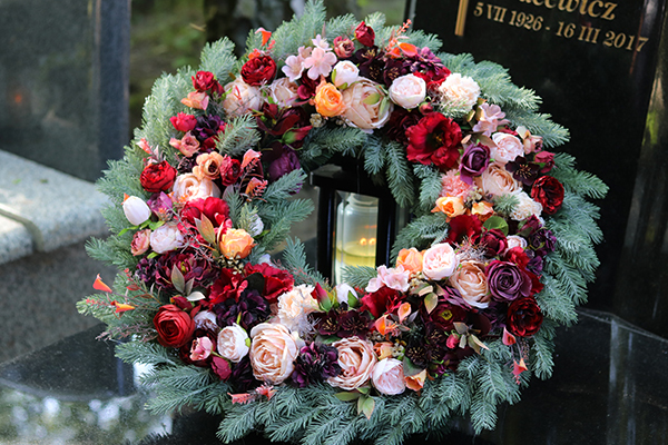 Barwne Wspomnienia XXL, wieniec / wiązanka nagrobna, śr.66cm