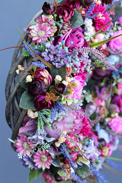 fioletowo-różowy wianek, Fuglia, śr.40cm