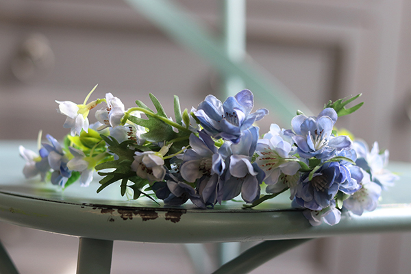 Blue Mood, subtelny wianek na głowę, rozmiar uniwersalny 