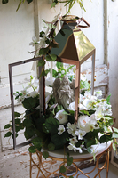 Angelo Garden, komplet dekoracji, wianek & lampion z kwiatami i aniołem