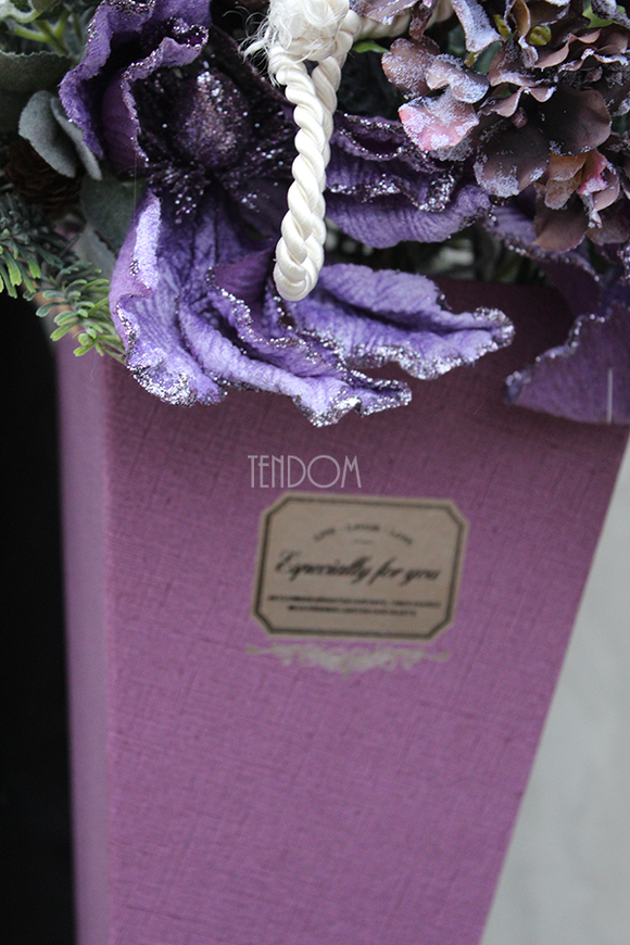 flowerbox świąteczny, Violet Glamour, wys.58cm 