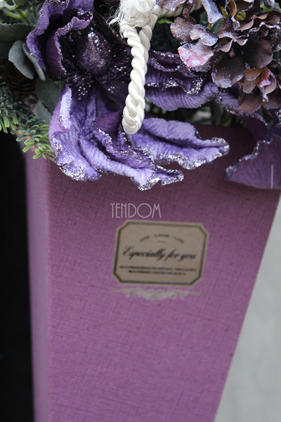 flowerbox świąteczny, Violet Glamour, wys.58cm