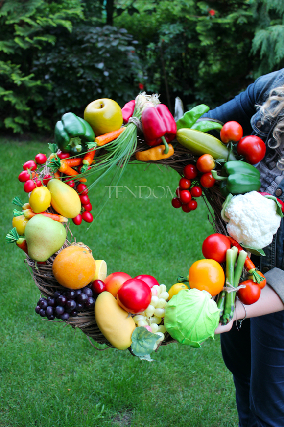 przepiękny wianek Warzywny Ogród, śr.50cm