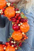 jesienny wianek Pole Dyniowe / efektowna dekoracja na drzwi, śr.38cm