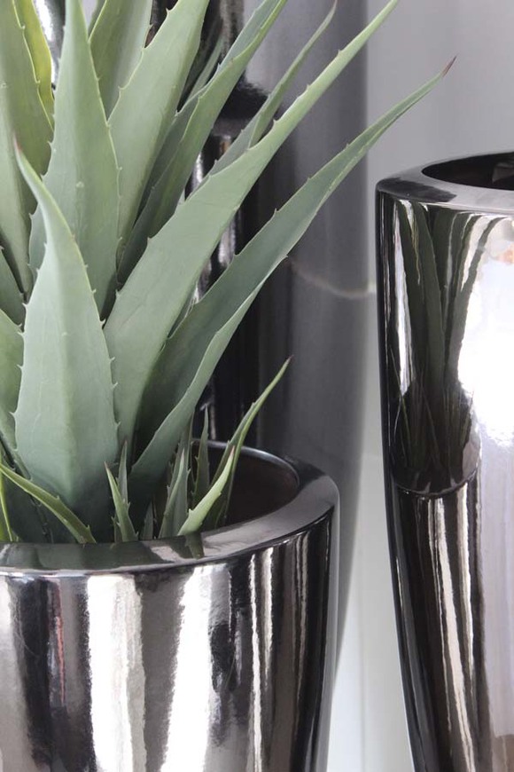 ceramiczna grafitowa donica cygaro C, Lucky, 1szt, wym.80x37cm