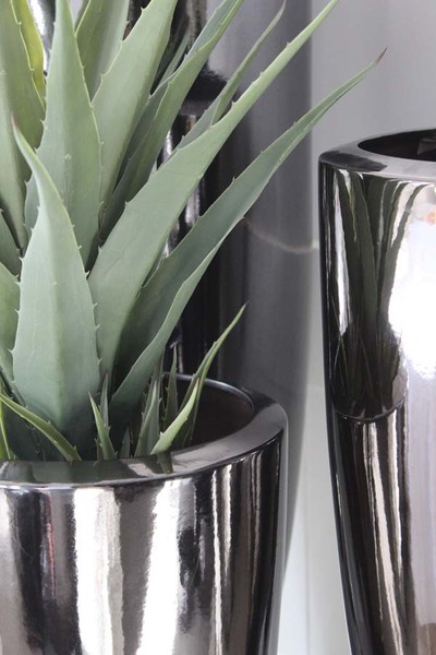 ceramiczna grafitowa donica cygaro C, Lucky, 1szt, wym.80x37cm