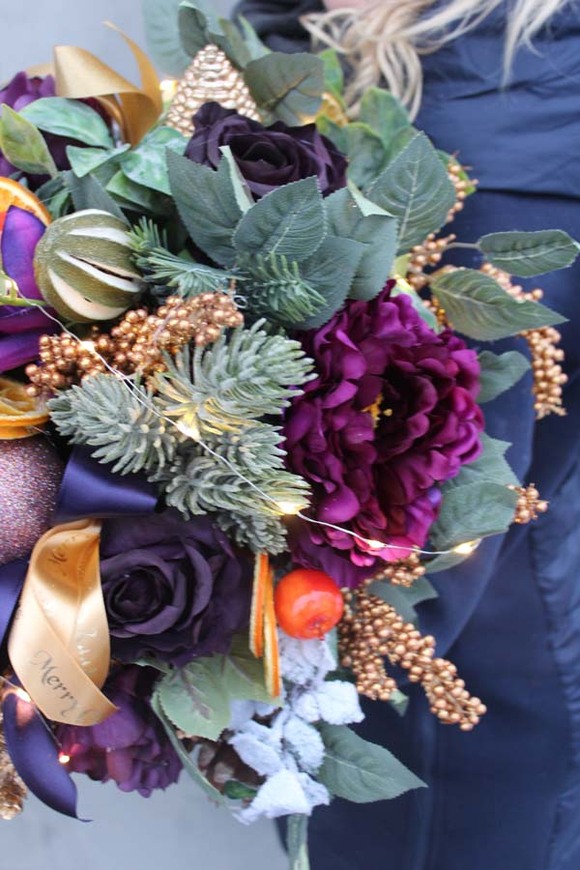 Zimowa Energia, box świąteczny / stroik, wys.52cm