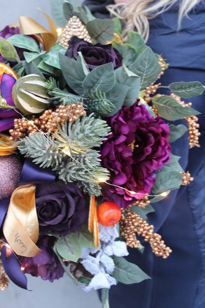 Zimowa Energia, box świąteczny / stroik, wys.52cm