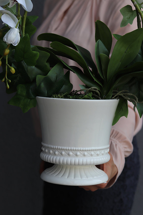 Miłość, sztuczny storczyk z dodatkiem pędów bluszczu, wys.49cm