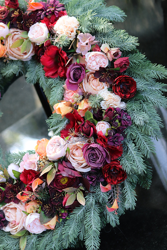 Barwne Wspomnienia XXL, wieniec / wiązanka nagrobna, śr.66cm