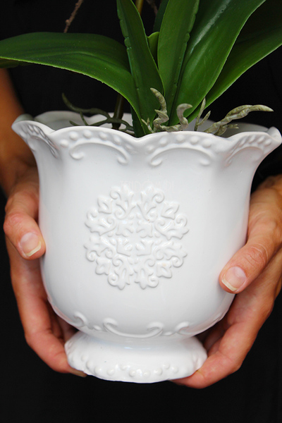 sztuczny storczyk w pięknej donicy Paloma, wys.55cm