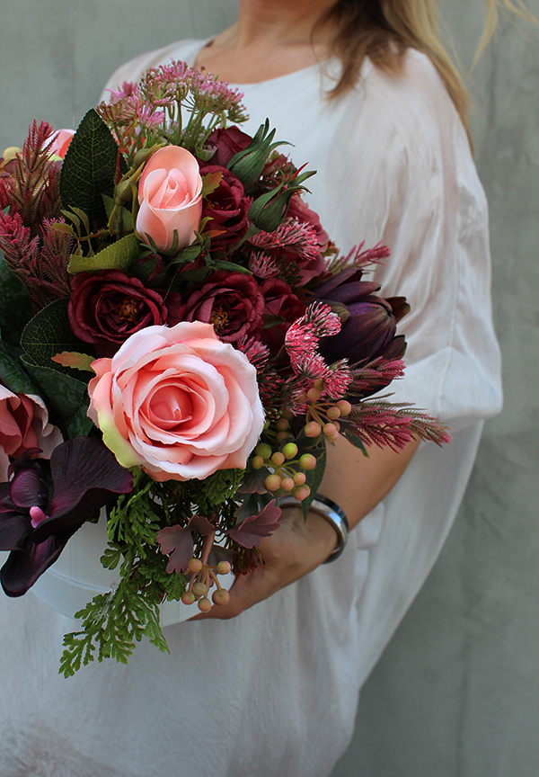 Branella flowerbox / kompozycja kwiatowa z orchideą, wys.36cm