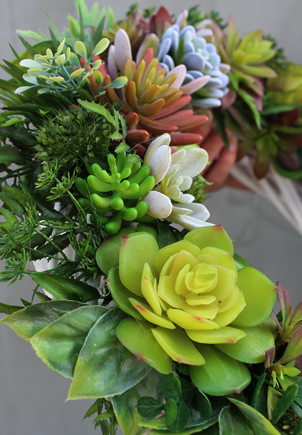 oryginalny wianek na drzwi, Sukulenty, śr.42cm