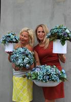 Blue Marine, kompozycja kwiatowa / bukiet flowerbox, M, wys.34cm