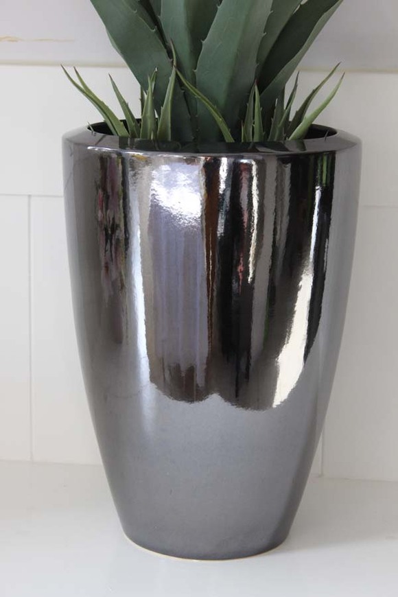 ceramiczna grafitowa donica cygaro C, Lucky, 1szt, wym.80x37cm