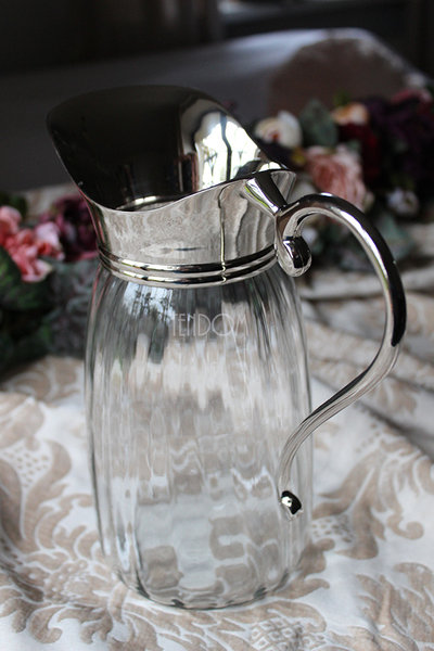 Glamour szklany dzban / dzbanek na sok, wodę, wys.26x12cm
