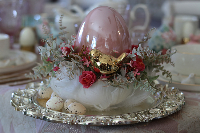 Pióra Glamour, Pudrowy Róż, wielkanocny stroik, śr. 30/33cm