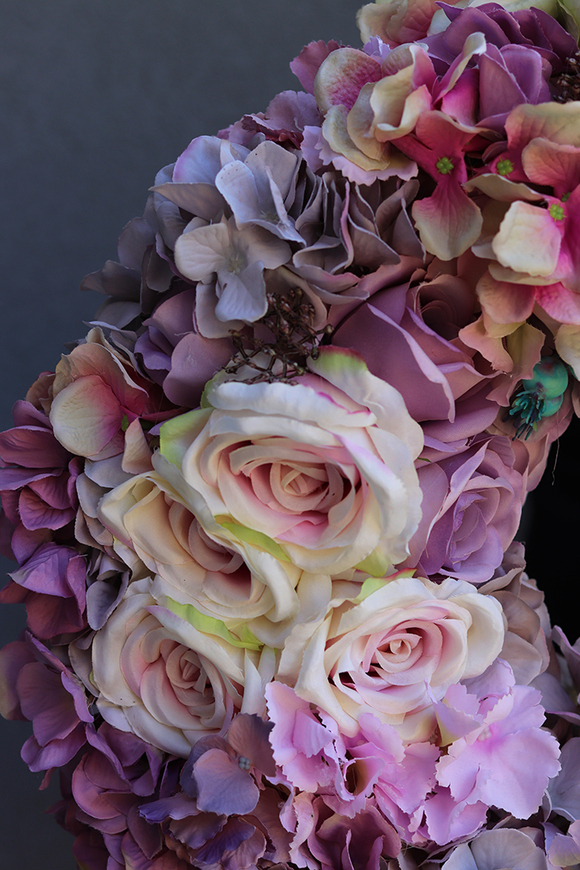 Bellinda, bardzo bogaty wianek na drzwi, śr.50cm 