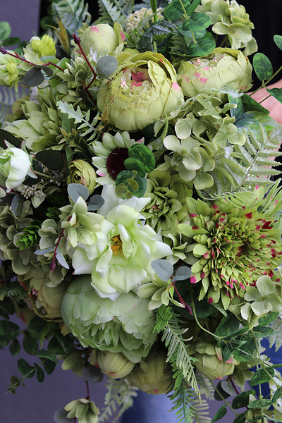 Janina Green Deco Silver, kompozycja z zielonych kwiatów, wym.60x60cm