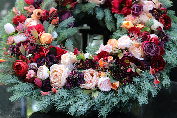 Barwne Wspomnienia XXL, wieniec / wiązanka nagrobna, śr.66cm