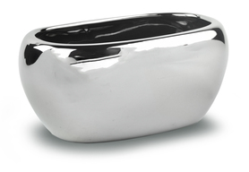 Flora Silver, owalna lustrzana osłonka, wys.13cm