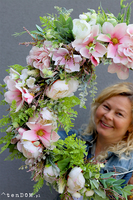 atrakcyjne wianki kwiatowe z magnolią, Barcelitta, kpl. 2szt