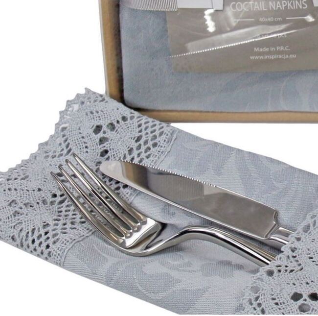 Balladyna, eleganckie serwetki, szare, kpl.6szt