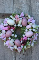 Wielkanoc Pink wianek na drzwi / stroik na stół, śr.32cm