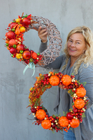 jesienny wianek Pole Dyniowe / efektowna dekoracja na drzwi, śr.38cm