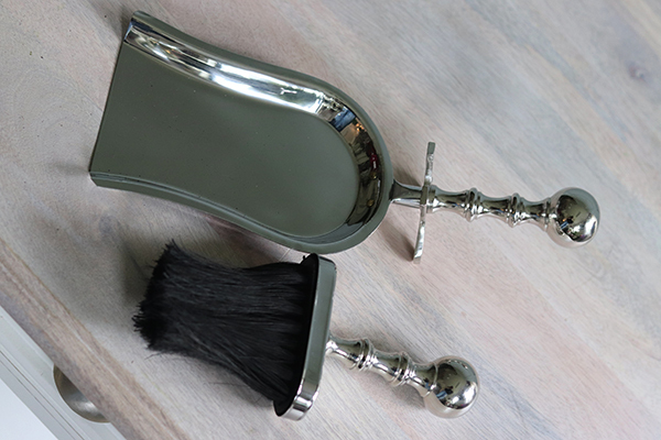 Glamour Shining, zestaw kominkowy, szufelka i miotełka, wym.32x9x13cm