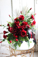 Reddito, bukiet nagrobny z czerwonymi kwiatami, wys.54cm