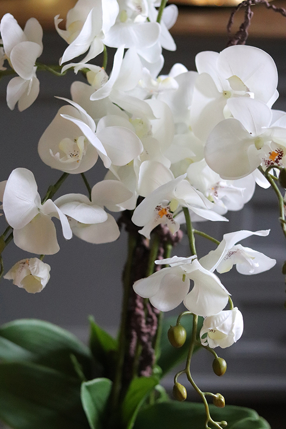 Luizjana Deluxe, sztuczny storczyk w miedziano-złotej donicy, wys.75cm 