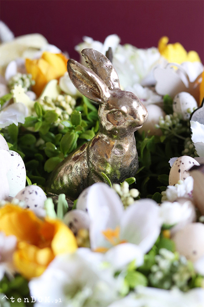 Margarita, wielkanocny stroik z zajączkiem, śr.35cm