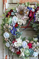 Letnia Łąka New, dekoracyjny wianek na drzwi, śr.40cm