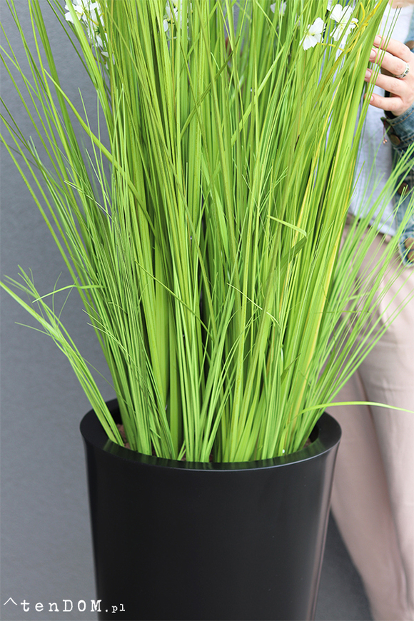 Alija Perra Negra, sztuczna trawa w czarnej donicy, wys.180cm