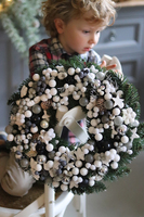 Gwiazdkowy Stroik, świąteczny wianek na drzwi stroik na stół, śr.32cm