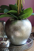 elegancki storczyk w srebrnym kulistym naczyniu, Kumari, wys.72cm 