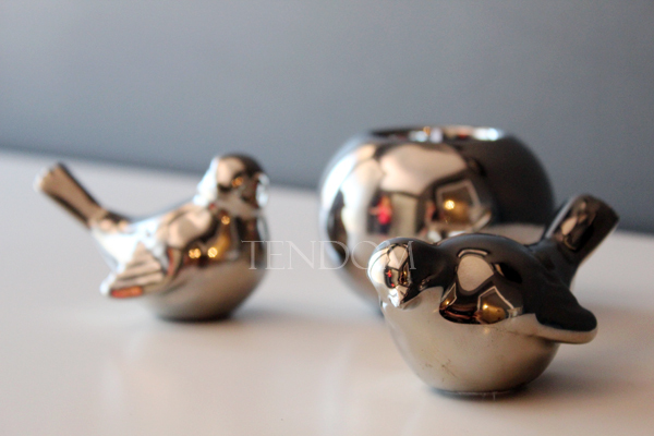 zestaw Silver - ptaszki & świecznik na t-lighy (3 części)
