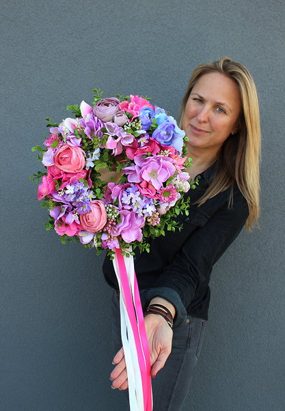 Clerana, barwny wianek do dekoracji, śr.30cm