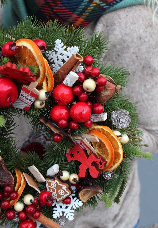 świąteczny wianek / stroik Urokliwe Domostwo, śr.27cm