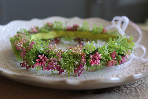 Geturro, komunijny kwiatowy wianek na głowę, rozmiar uniwersalny