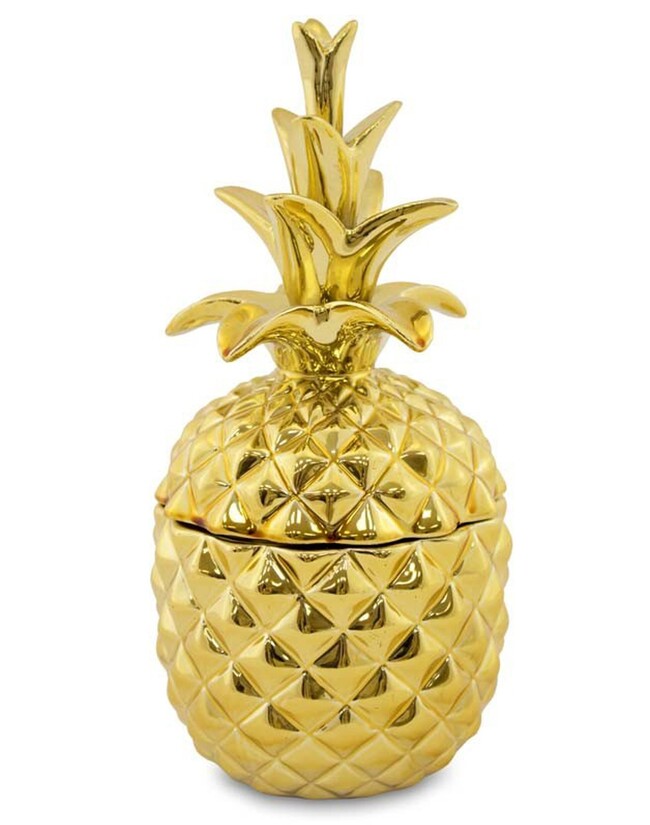 Ananas Gold, figurka ceramiczna / pojemnik, wys.19.5x9.5cm