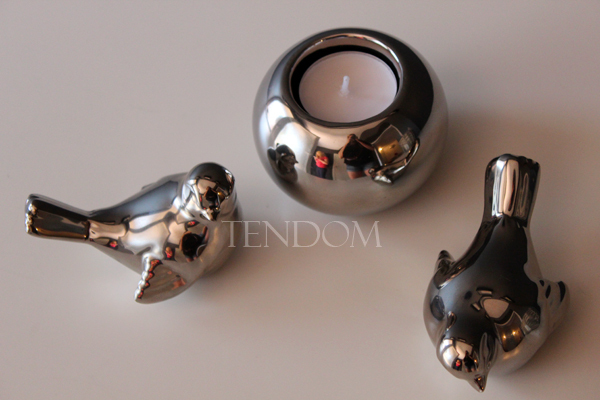 zestaw Silver - ptaszki & świecznik na t-lighy (3 części)