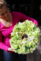 Zielona Hortensja 2 wianek na drzwi, śr.40cm