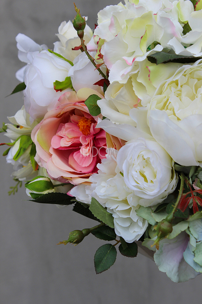 Elegance kompozycja kwiatowa w cynowanym ekskluzywnym naczyniu wys. 30cm, śr. 50cm