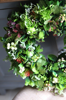 efektowny zielony wianek stroik dekoracyjny Zioła 2, Leaves, śr.40cm