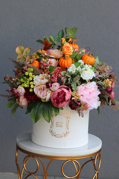 jesienny flowerbox z dyniami, Mocarstwo Autumn, wys.44cm  