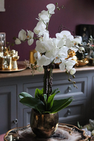 Luizjana Deluxe, sztuczny storczyk w miedziano-złotej donicy, wys.75cm 